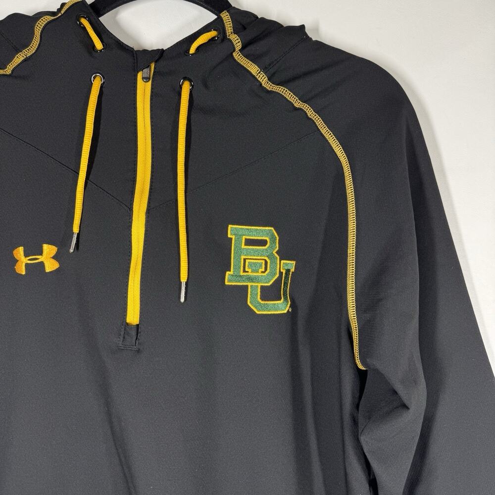 Baylor University Quarter Zip Hoodie Pullover Bears Black Jacket Mens Small